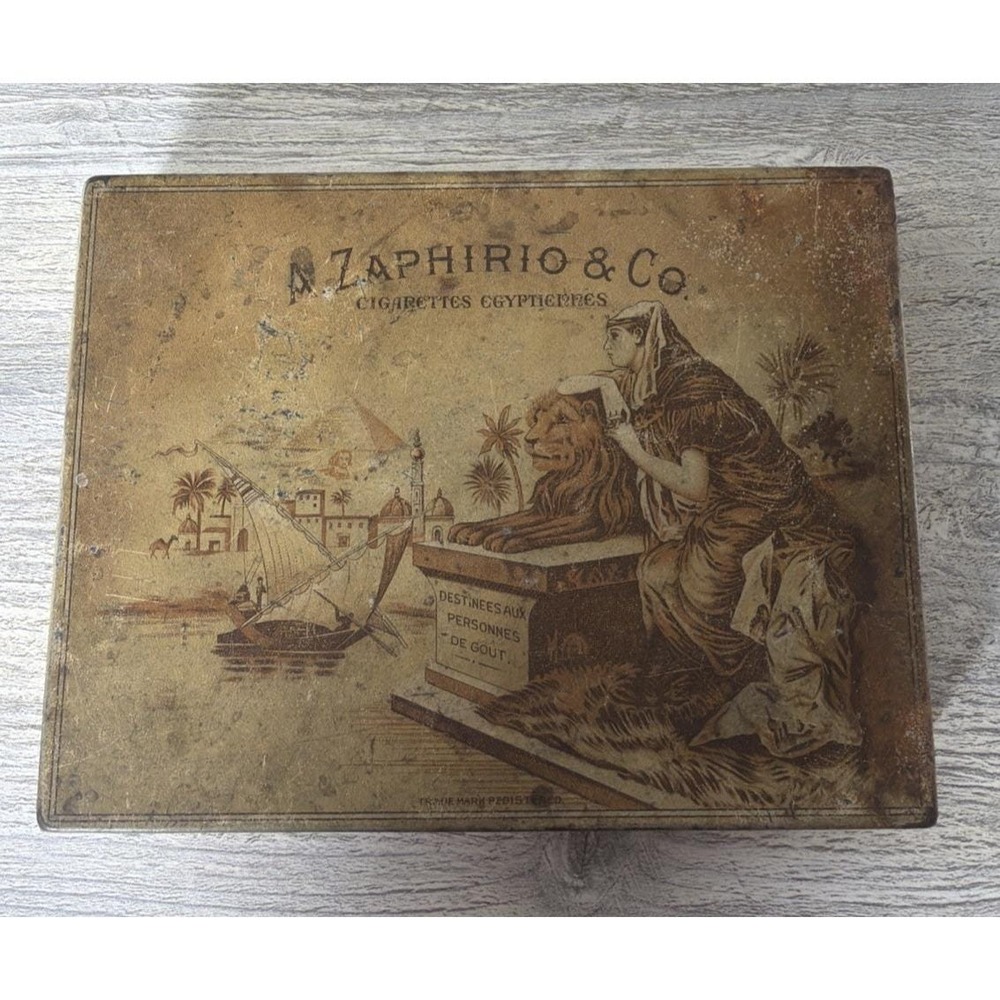A. Zaphirio & Co Cigarettes Tin Box Chicago Circa 1900's Factory 360 High Class